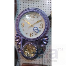OkaeYa round type wall clock purple color